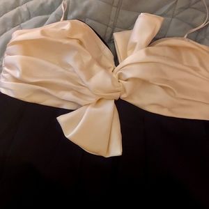 A.B.S by Allen Schwartz, strapless, black and white cocktail dress, size 6.